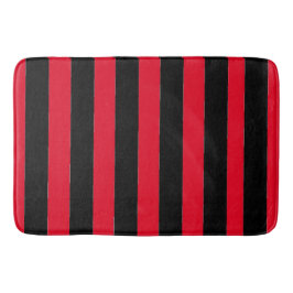 Alfombrilla De Baño Black and Red Stripes