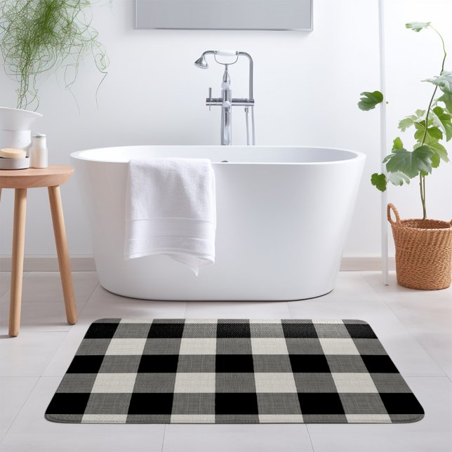 Alfombrilla De Baño Black Buffalo Check | Casa de campo moderna (Subido por el creador)