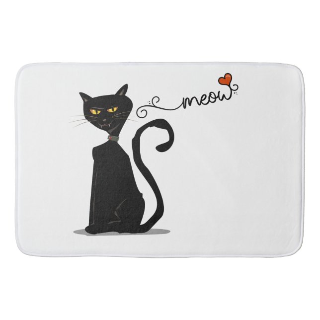 Alfombrilla De Baño Black Cat Meow (Anverso)
