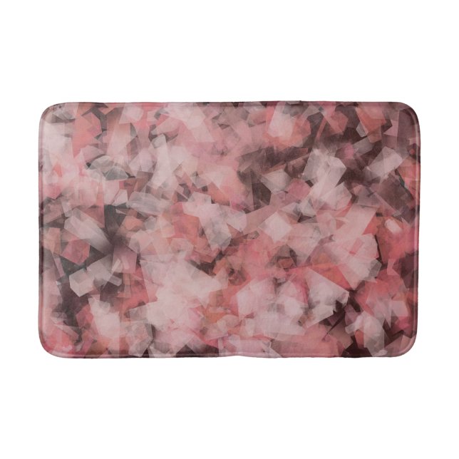 Alfombrilla De Baño Black Gray Pink White Modern Geometric Abstract (Anverso)