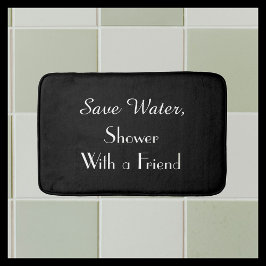 Alfombrilla De Baño Black Save Water Funny Plush Bath Mat