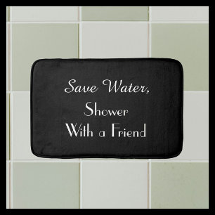 Alfombrilla De Baño Black Save Water Funny Plush Bath Mat