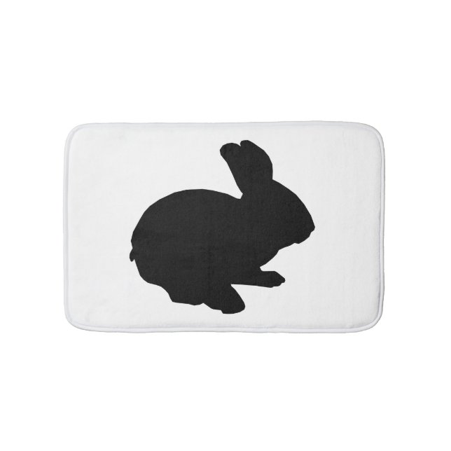 Alfombrilla De Baño Black Silhouette Bunny Rabbit Bath Mat (Anverso)
