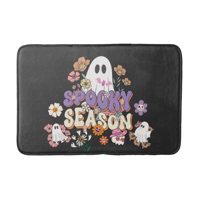 Alfombrilla De Baño Black Spooktacular Cuter Ghost Halloween Bath Mat (Anverso)