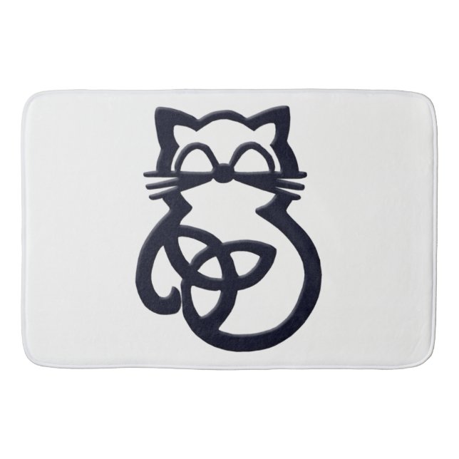 Alfombrilla De Baño Black Trinity Knot Celtic Cat Bath Mat (Anverso)