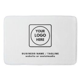 Alfombrilla De Baño Black White Business Logo Text Branding Bath Mat