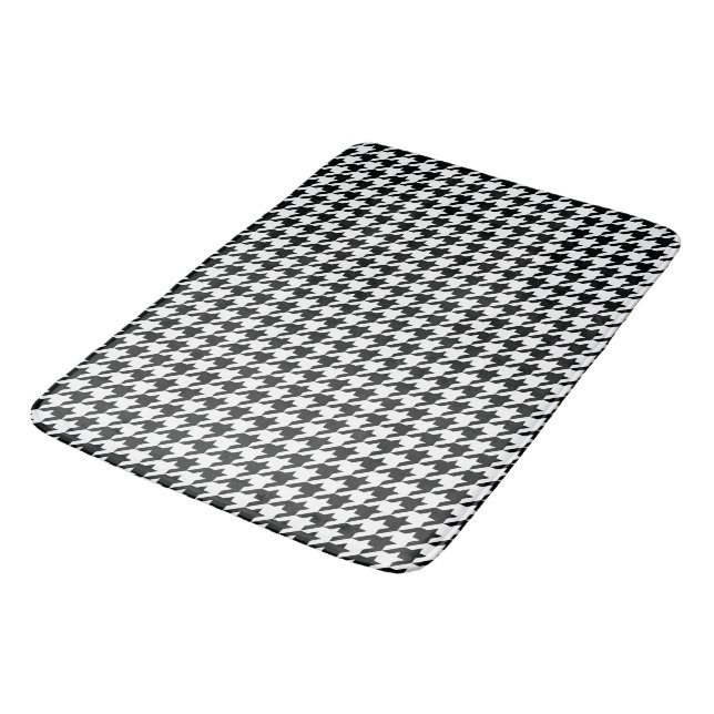 Alfombrilla De Baño Black White Classic Houndstap Check (Angular)