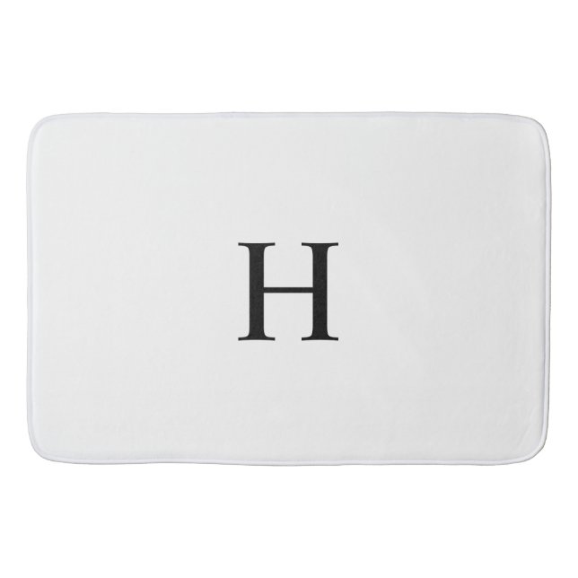 Alfombrilla De Baño Black White Elegant Modern Monogram (Anverso)