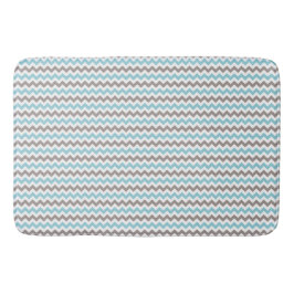 Alfombrilla De Baño Blanco, Azul, Gris Chevron Gran Mat Bath