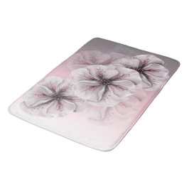 Alfombrilla De Baño Blanco gris rosado Ombre floral