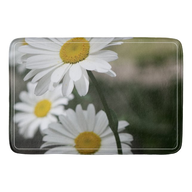 Alfombrilla De Baño Blanco Verde Oscuro Y Oro (Anverso)