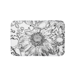 Alfombrilla De Baño Blanco y negro