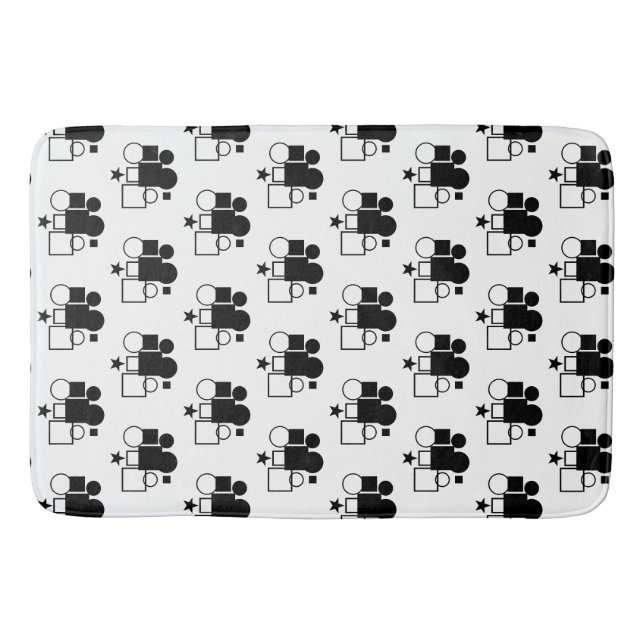 Alfombrilla De Baño Blanco y negro: Formas (Anverso)