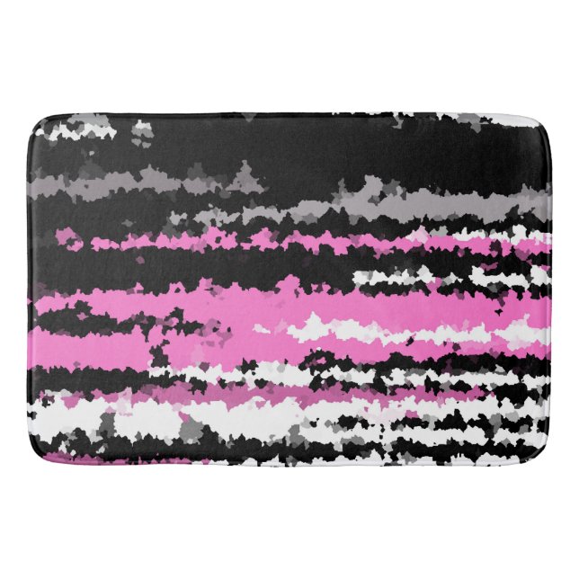 Alfombrilla De Baño blanco y negro rosa (Anverso)