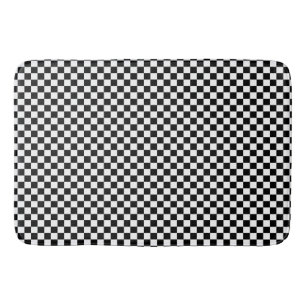 Alfombrilla De Baño blanco y negro - tablero de ajedrez retro