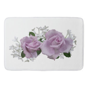 Alfombrilla De Baño Blancos Rosas malvados