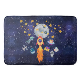 Alfombrilla De Baño Blast-Off Rocketship Kids Bathroom Mat