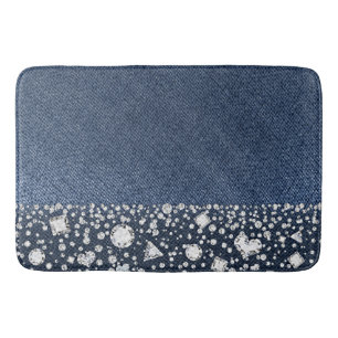Alfombrilla De Baño Bling Diamante de Mezclilla de Pantalón Vaquero Gl
