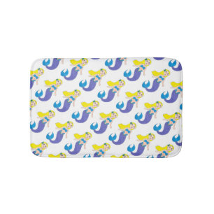 Alfombrilla De Baño Blona Natación Sirena Chica Púrpura Cola Mar