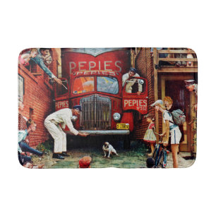 Alfombrilla De Baño Bloque de camino de Norman Rockwell
