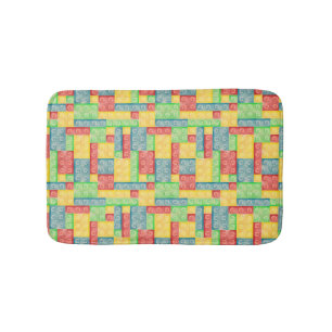 Alfombrilla De Baño Bloques coloridos de construcción de acuarela