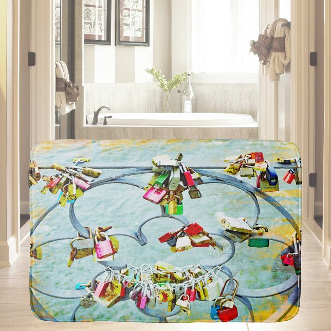 Alfombrilla De Baño Bloques de amor abstractos, modernos (Subido por el creador)