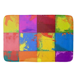 Alfombrilla De Baño Bloques de color grunge Pop Art