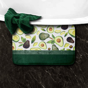 Alfombrilla De Baño Blossoms de aguacates   Patrón de frutas de color 