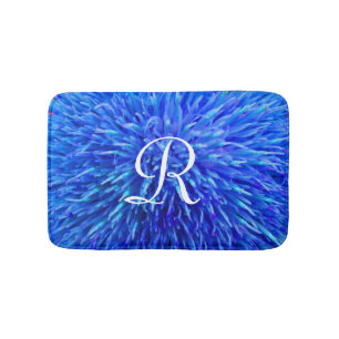 Alfombrilla De Baño Blue Abstrasse Monogramed Plush Mat