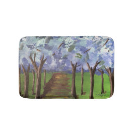 Alfombrilla De Baño Blue Autumn Woods