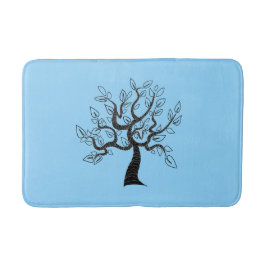 Alfombrilla De Baño Blue Bath Mat with Tree - Tus Colores