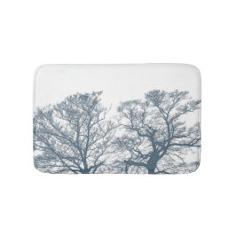Alfombrilla De Baño Blue Bottom Trees Tropical Boho