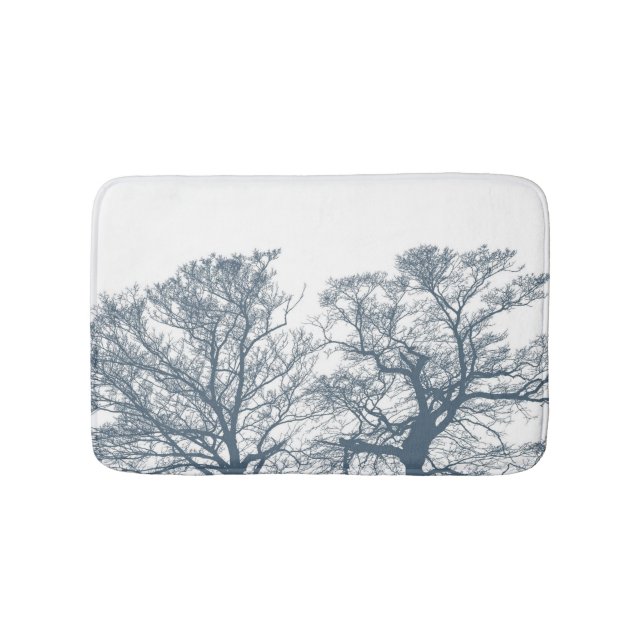 Alfombrilla De Baño Blue Bottom Trees Tropical Boho (Anverso)