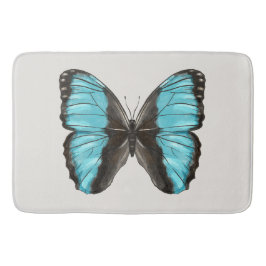 Alfombrilla De Baño Blue Butterfly Insectos Art Nature Lover