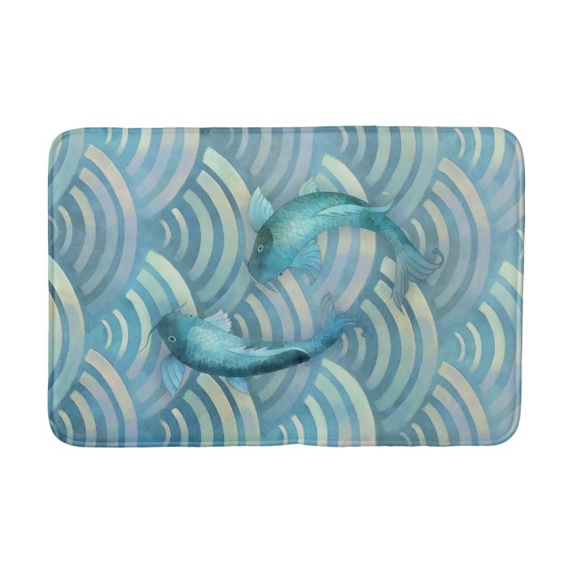 Alfombrilla De Baño Blue Carp Koi Fish (Anverso)