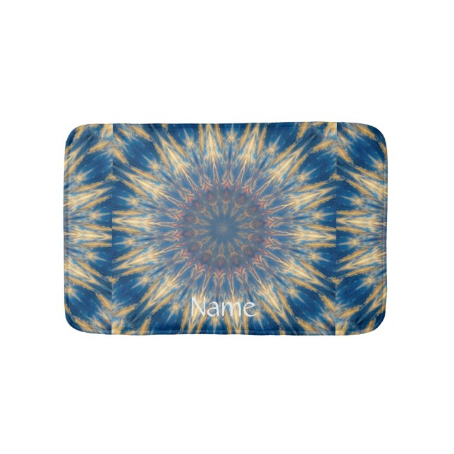 Alfombrilla De Baño Blue Chakra Kaleidoscope Thunder_Cove (Anverso)