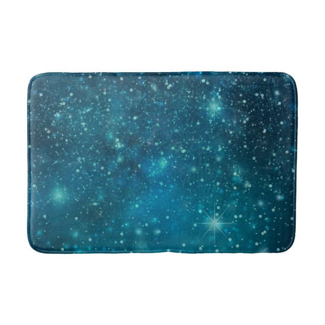 Alfombrilla De Baño Blue Cosmic Spacey Starry Sky (Anverso)