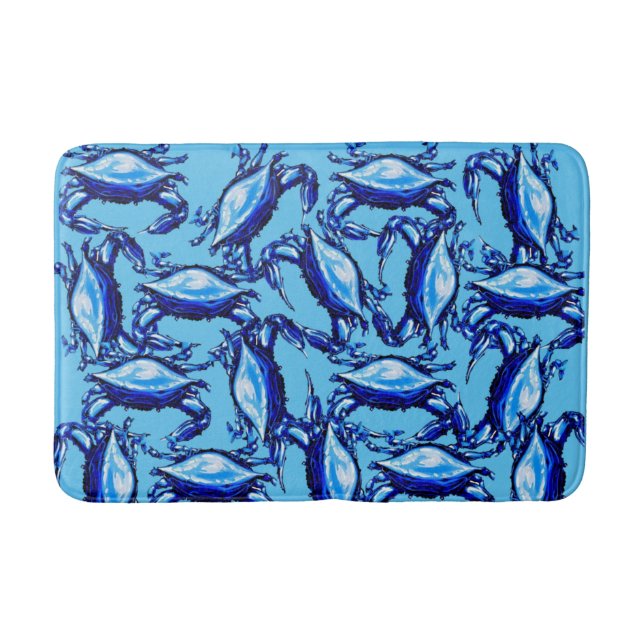 Alfombrilla De Baño Blue Crabs Beach House Bathroom Mat (Anverso)