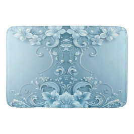 Alfombrilla De Baño Blue Decorative Floral Bath Mat