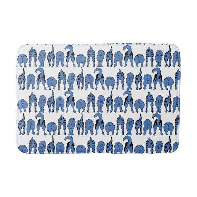 Alfombrilla De Baño Blue Dog Butts Pattern (Anverso)