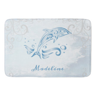 Alfombrilla De Baño Blue Dolphin Personalized Bath Mat