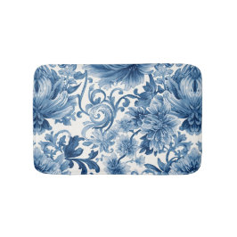 Alfombrilla De Baño Blue Dreams | Floral Watercolor Chinoiserie