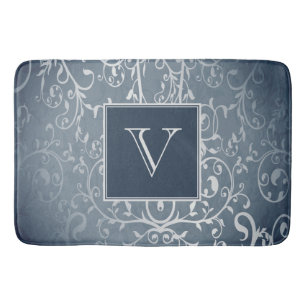 Alfombrilla De Baño Blue Elegance Monogram Bath Mat
