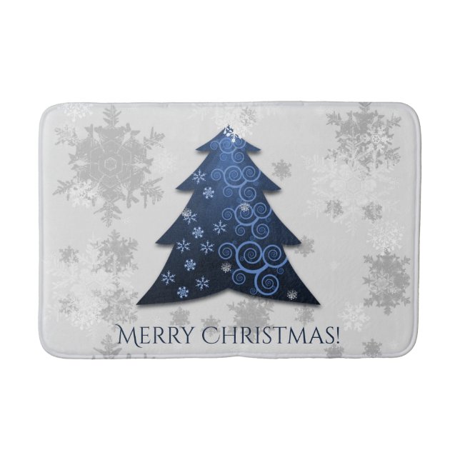 Alfombrilla De Baño Blue Festix Christmas Tree Bath Mat (Anverso)