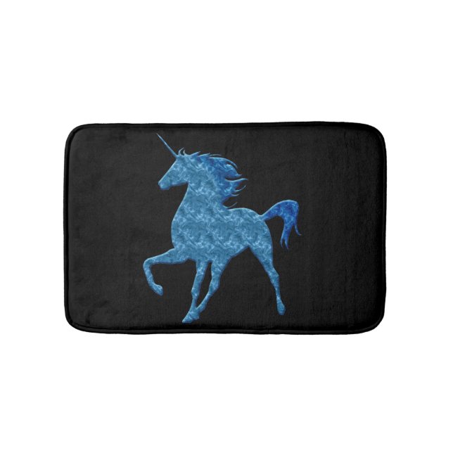Alfombrilla De Baño Blue Fire Unicorn Bath Mat (Anverso)