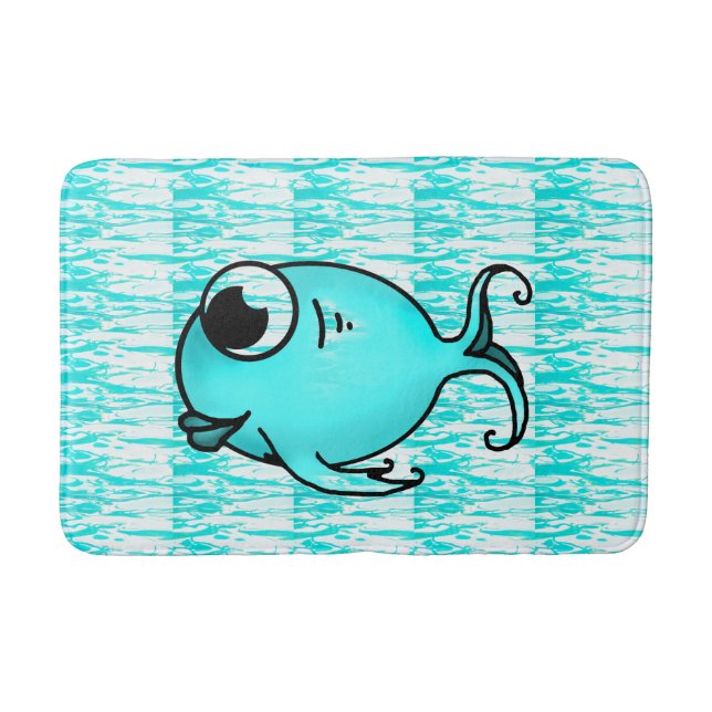 Alfombrilla De Baño Blue Fish Bath Mat (Anverso)