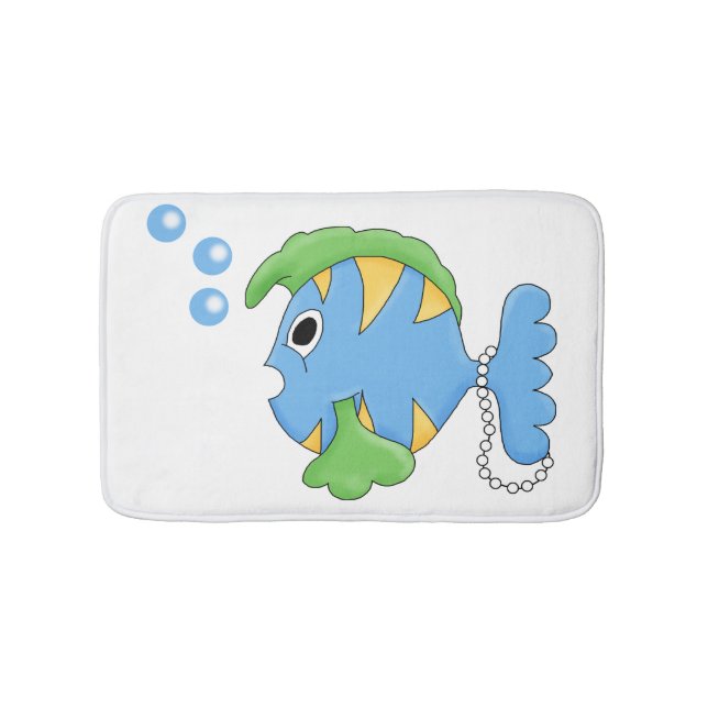 Alfombrilla De Baño Blue Fish Bath Mat (Anverso)