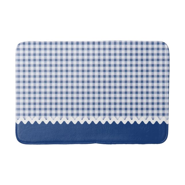 Alfombrilla De Baño Blue Gingham Bath Mat (Anverso)