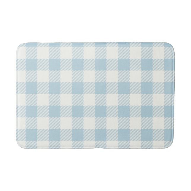 Alfombrilla De Baño Blue Gingham Buffalo Check Coastal (Anverso)