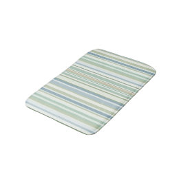 Alfombrilla De Baño Blue Green and white stripes